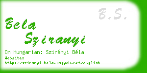 bela sziranyi business card